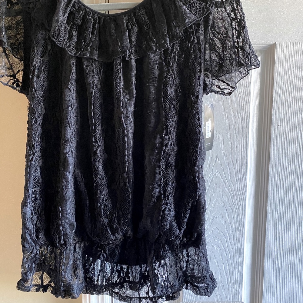 Ruffled lace blouse